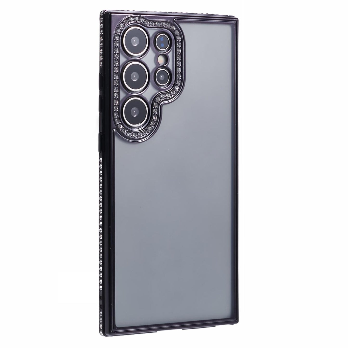 For Samsung Galaxy S24 Ultra TPU Case Rhinestones Decor Phone Protective Cover - Black
