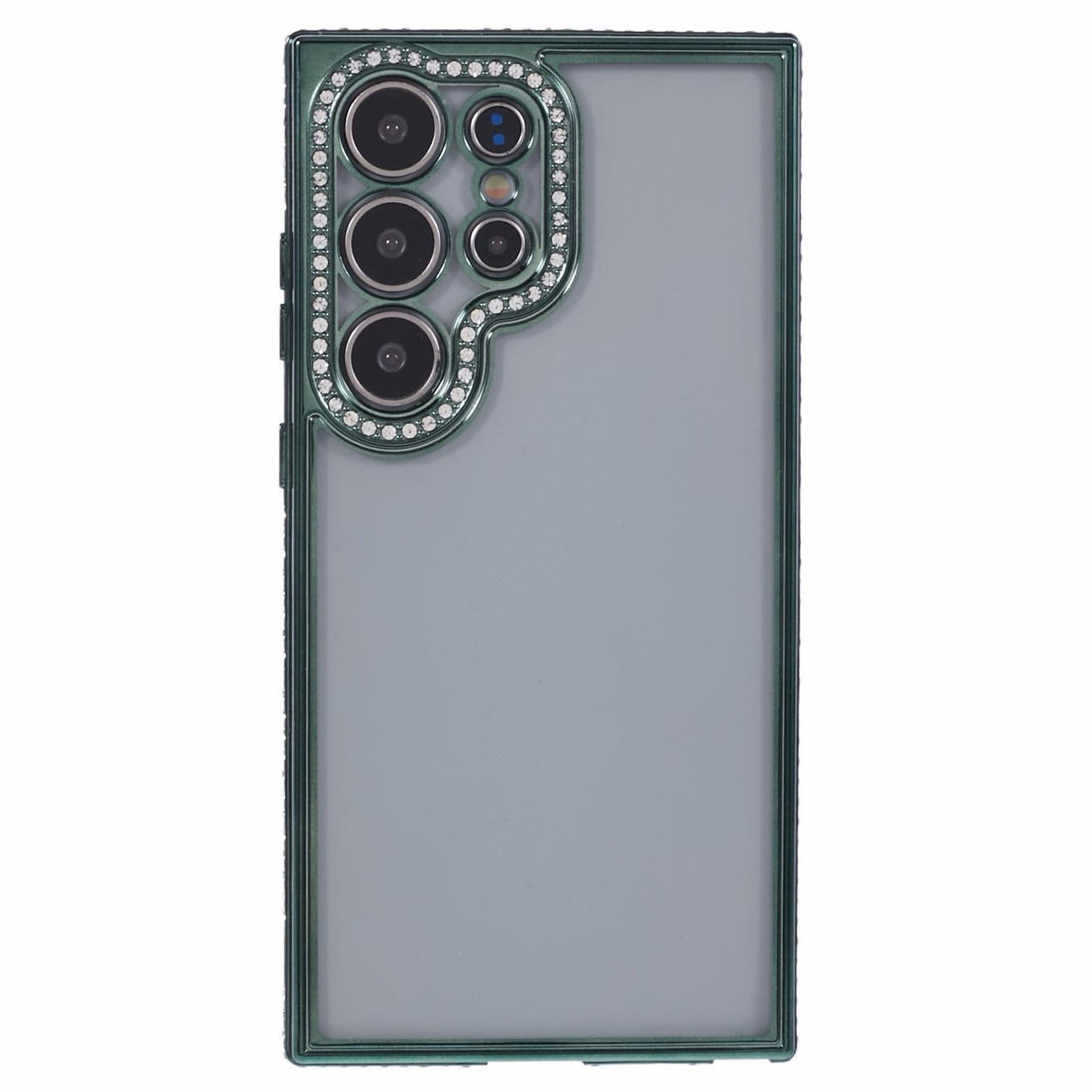 For Samsung Galaxy S24 Ultra TPU Case Rhinestones Decor Phone Protective Cover - Midnight Green