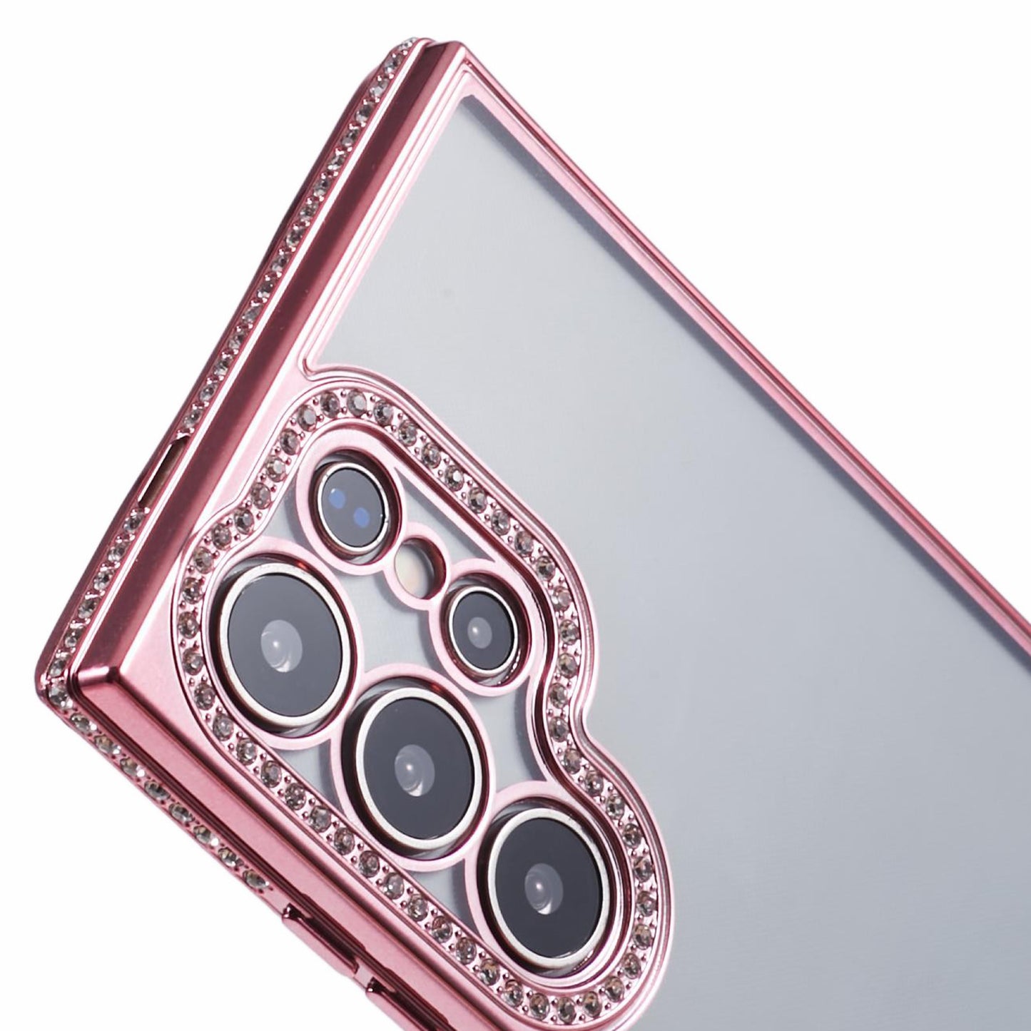 For Samsung Galaxy S24 Ultra TPU Case Rhinestones Decor Phone Protective Cover - Rose Gold