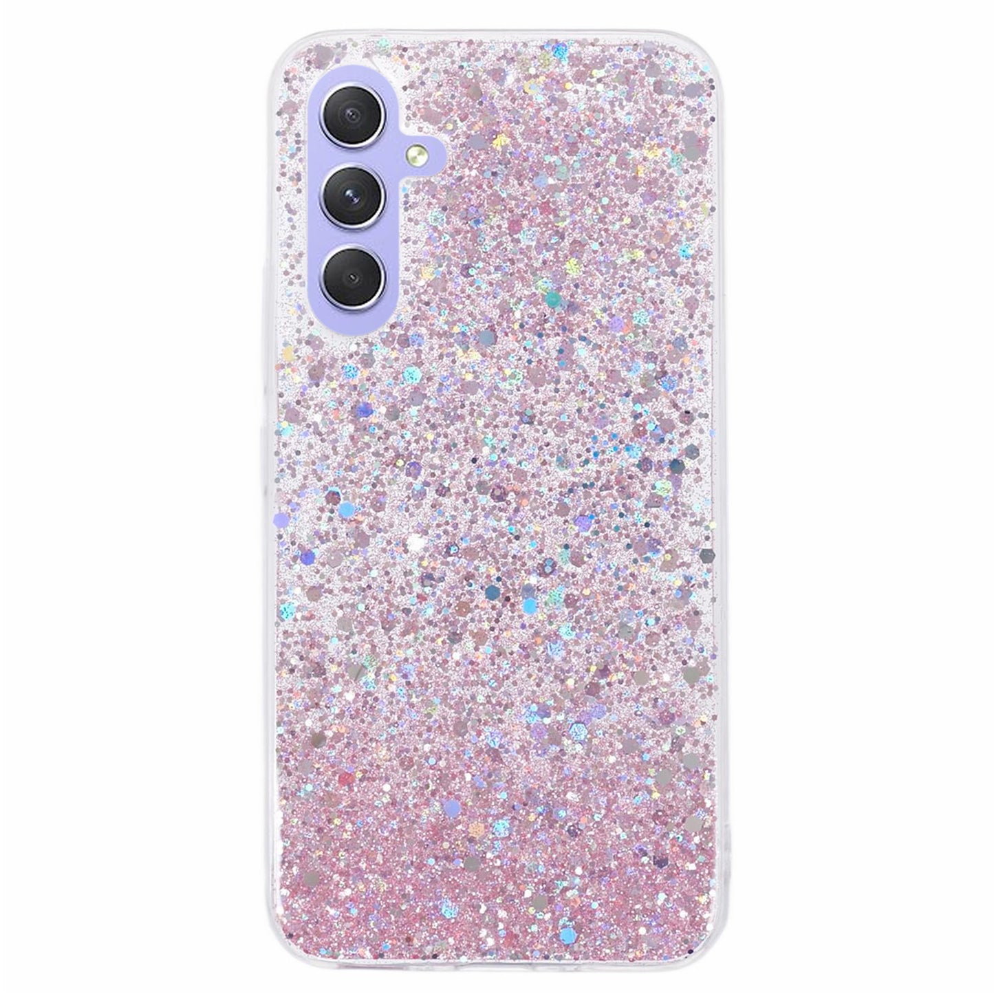 For Samsung Galaxy A25 5G (Global) (161.0 x 76.5 x 8.3mm) Case Soft TPU Glittery Mobile Phone Cover - Pink