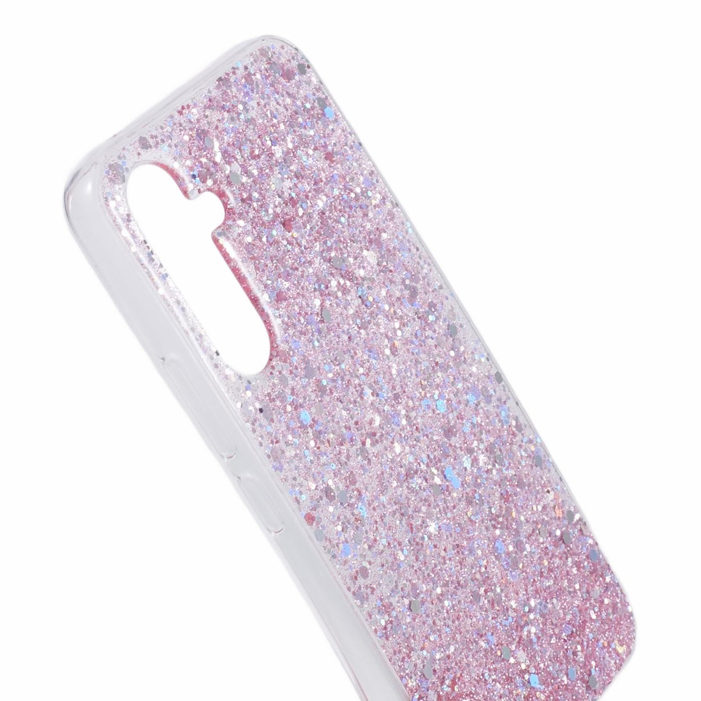 For Samsung Galaxy A25 5G (Global) (161.0 x 76.5 x 8.3mm) Case Soft TPU Glittery Mobile Phone Cover - Pink