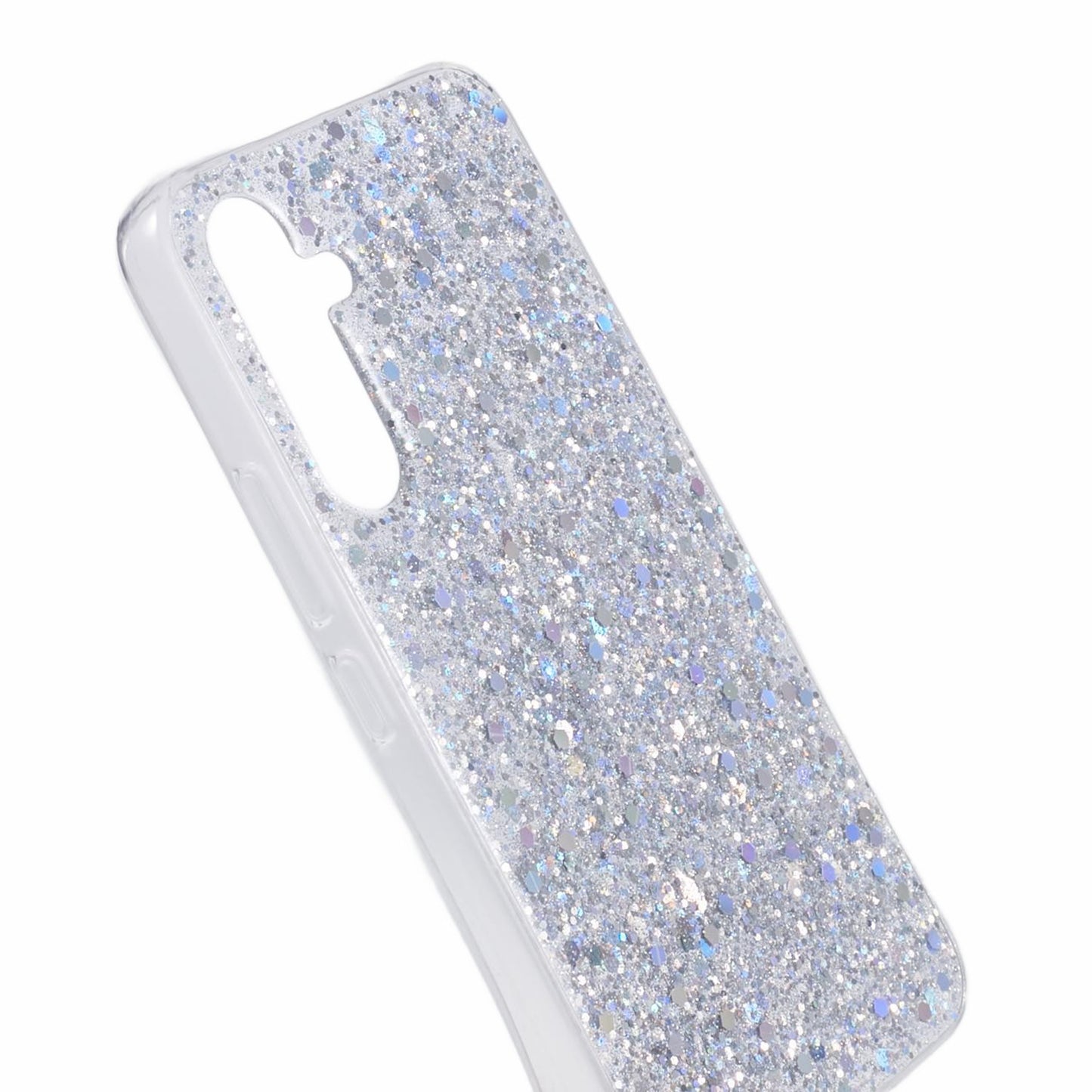 For Samsung Galaxy A25 5G (Global) (161.0 x 76.5 x 8.3mm) Case Soft TPU Glittery Mobile Phone Cover - Silver