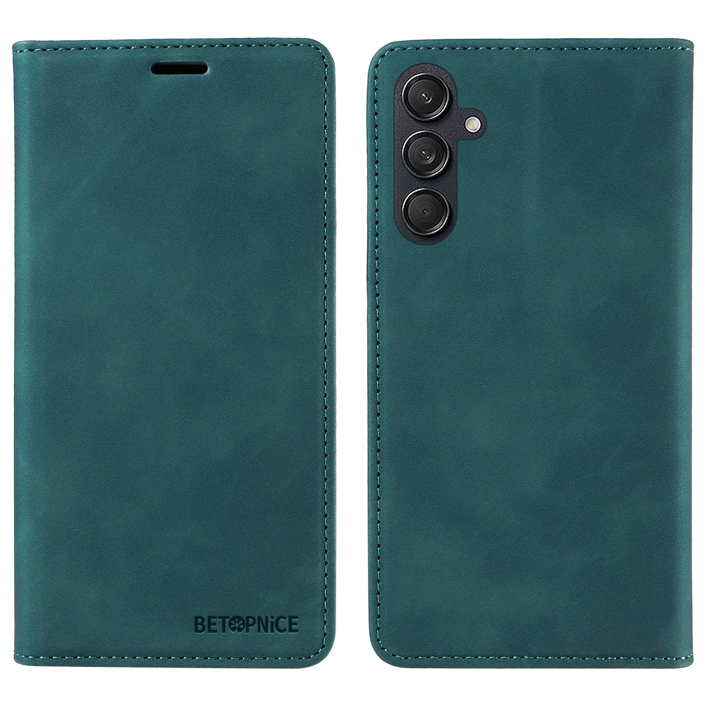 BETOPNICE 003 For Samsung Galaxy M55 5G Case Magnetic Closing Leather Cover RFID Blocking Wallet - Green