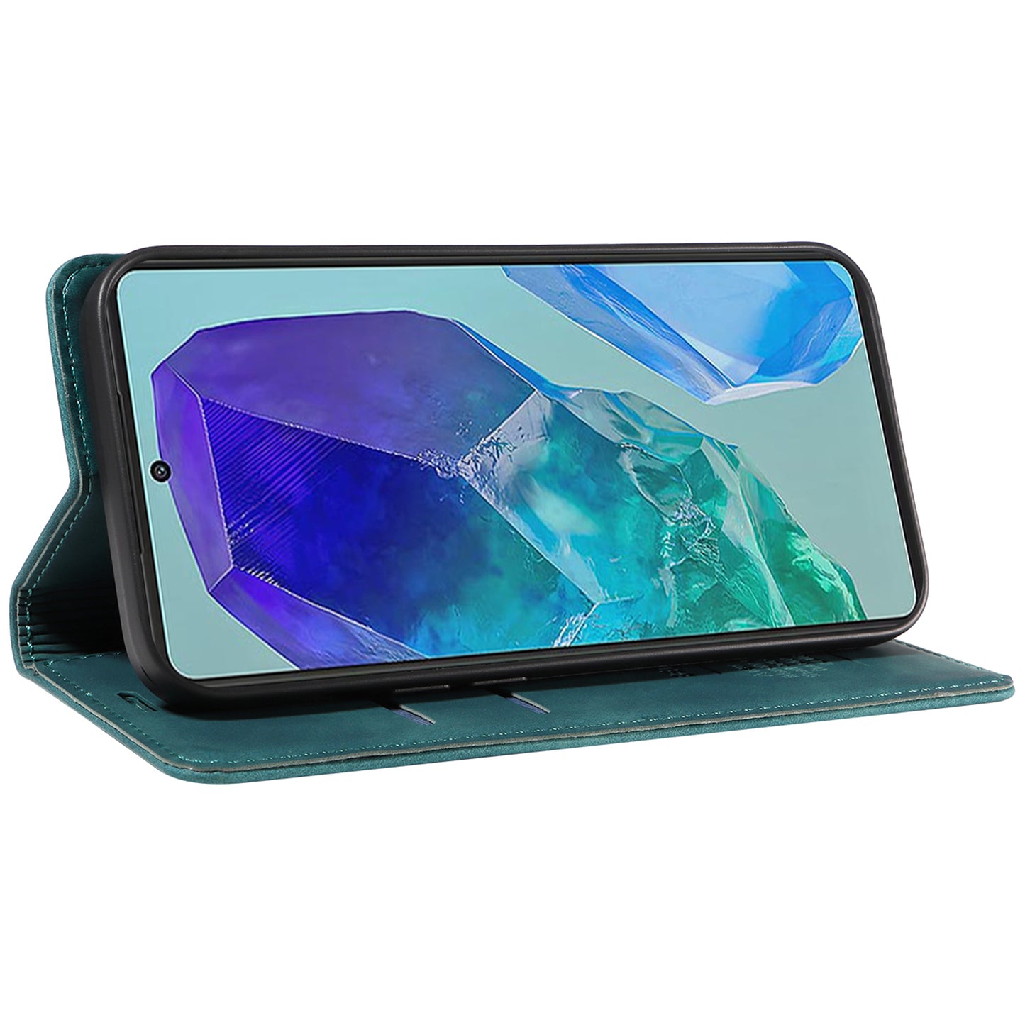 BETOPNICE 003 For Samsung Galaxy M55 5G Case Magnetic Closing Leather Cover RFID Blocking Wallet - Green