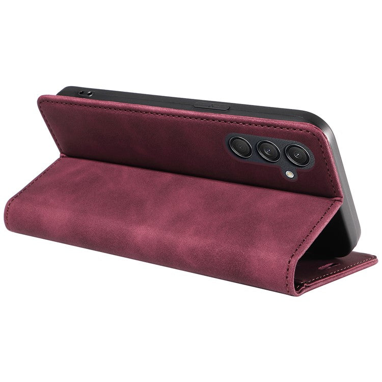 BETOPNICE 003 For Samsung Galaxy M55 5G / C55 5G / F55 5G Case Magnetic Closing Leather Cover RFID Blocking Wallet - Red