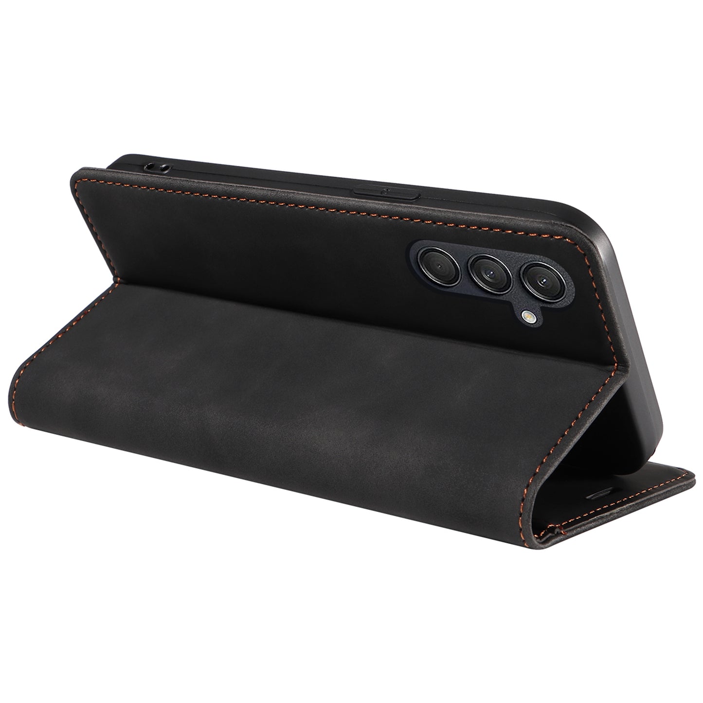 BETOPNICE 003 For Samsung Galaxy M55 5G Case Magnetic Closing Leather Cover RFID Blocking Wallet - Black