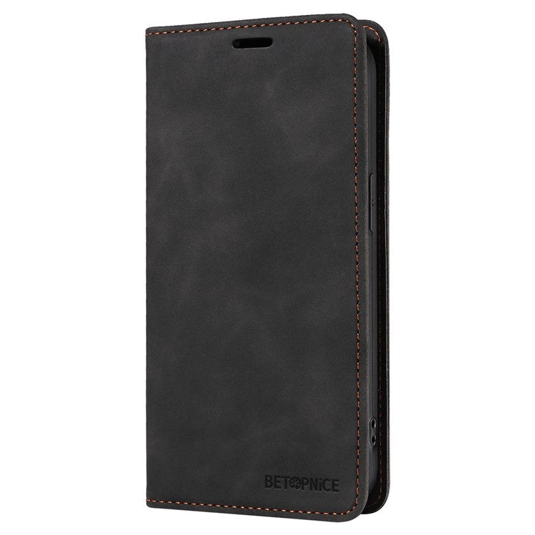 BETOPNICE 003 For Samsung Galaxy M55 5G / C55 5G / F55 5G Case Magnetic Closing Leather Cover RFID Blocking Wallet - Black