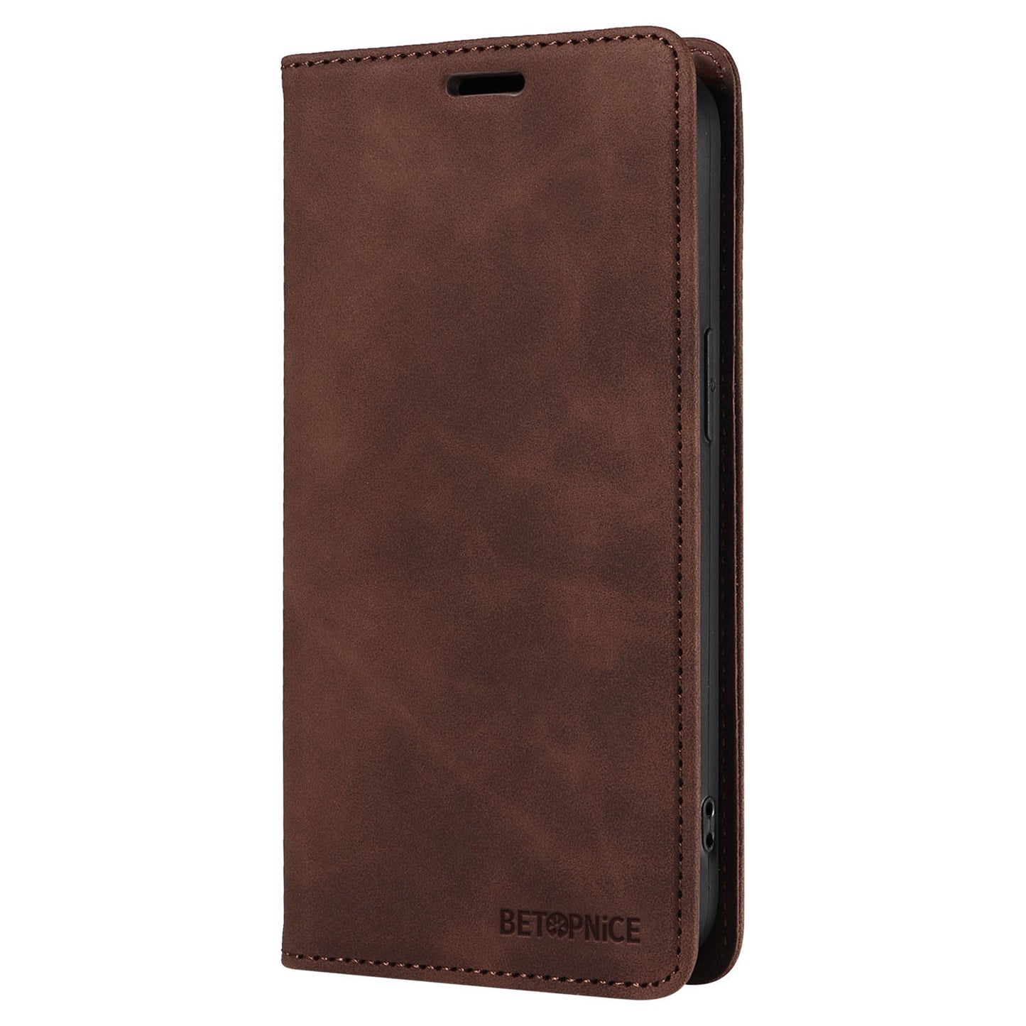 BETOPNICE 003 For Samsung Galaxy M55 5G Case Magnetic Closing Leather Cover RFID Blocking Wallet - Brown