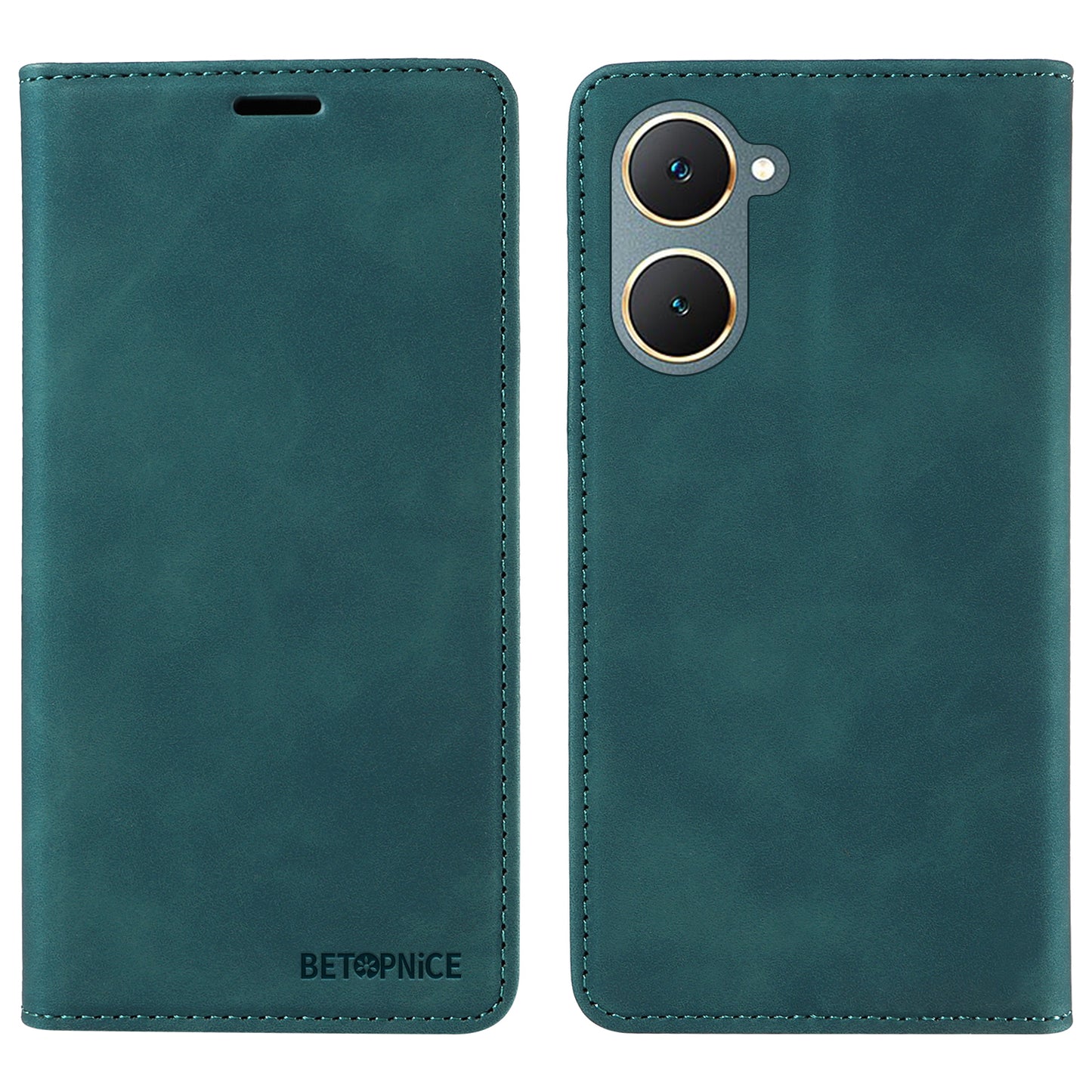 BETOPNICE 003 For vivo Y03 Case RFID Blocking Wallet Leather Flip Phone Cover - Green