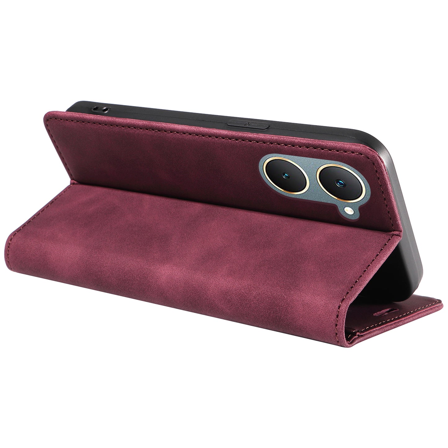 BETOPNICE 003 For vivo Y03 Case RFID Blocking Wallet Leather Flip Phone Cover - Red