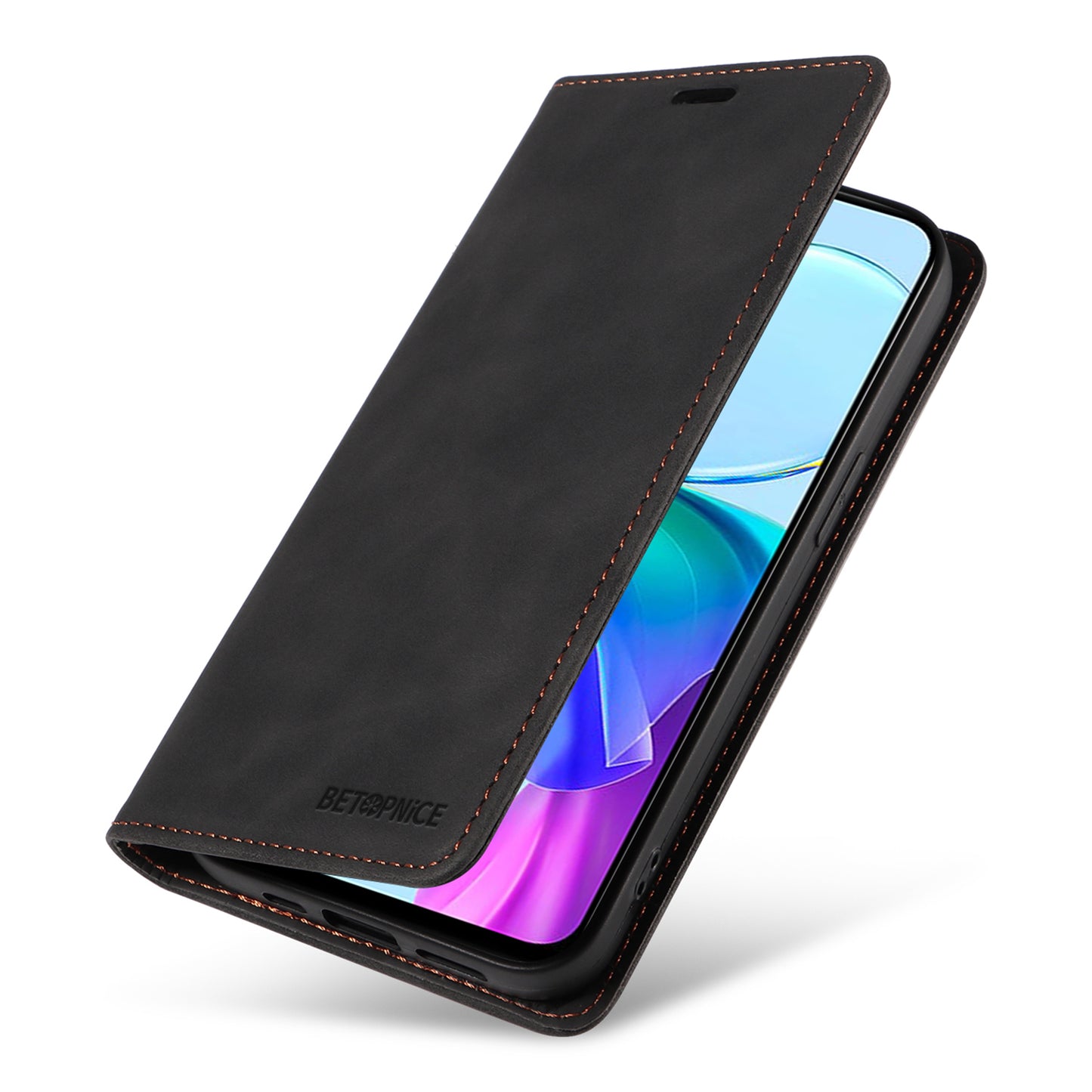 BETOPNICE 003 For vivo Y03 Case RFID Blocking Wallet Leather Flip Phone Cover - Black