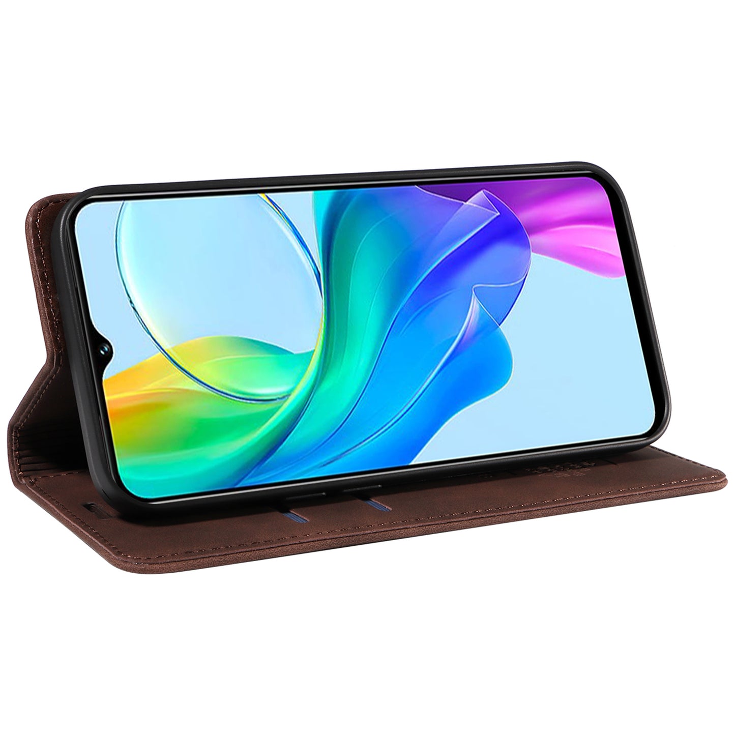 BETOPNICE 003 For vivo Y03 Case RFID Blocking Wallet Leather Flip Phone Cover - Brown