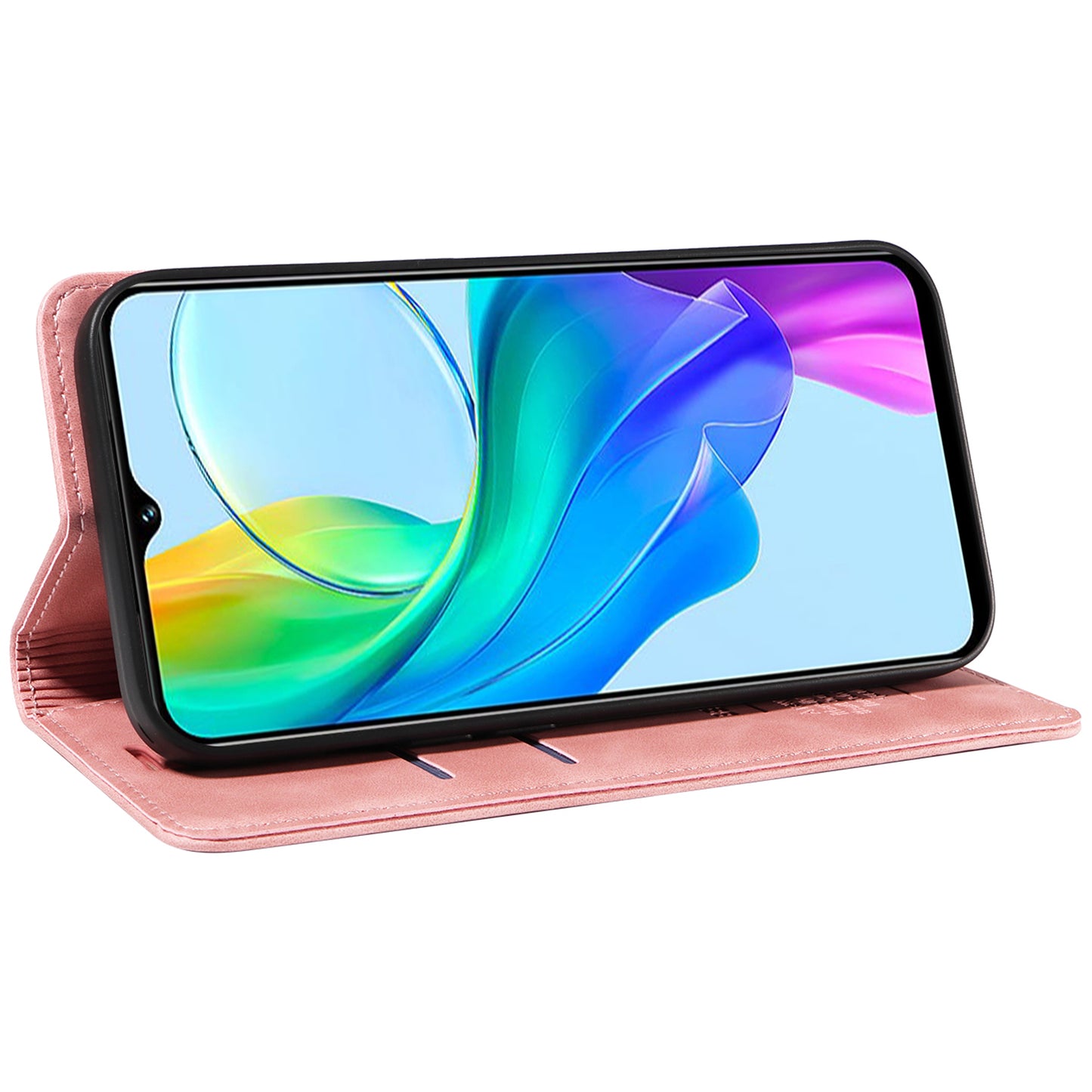 BETOPNICE 003 For vivo Y03 Case RFID Blocking Wallet Leather Flip Phone Cover - Pink