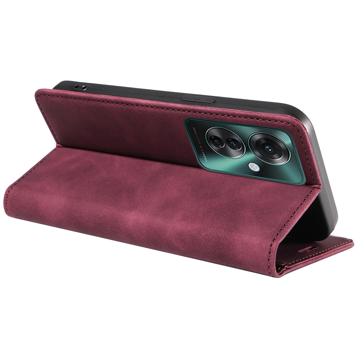 BETOPNICE 003 For Oppo Reno11 F 5G / F25 Pro 5G Case RFID Blocking Leather+TPU Wallet Phone Protector - Red