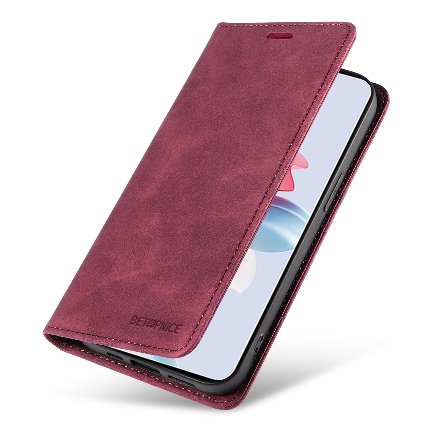 BETOPNICE 003 For Oppo Reno11 F 5G / F25 Pro 5G Case RFID Blocking Leather+TPU Wallet Phone Protector - Red