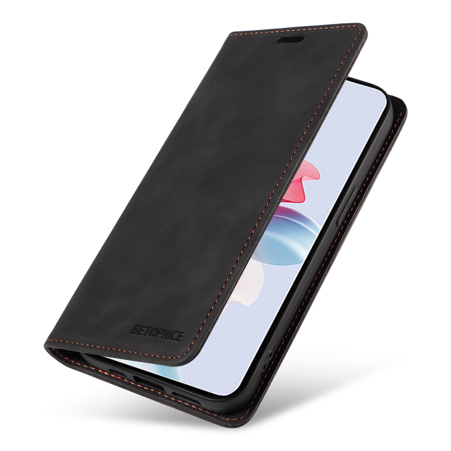 BETOPNICE 003 For Oppo Reno11 F 5G / F25 Pro 5G Case RFID Blocking Leather+TPU Wallet Phone Protector - Black