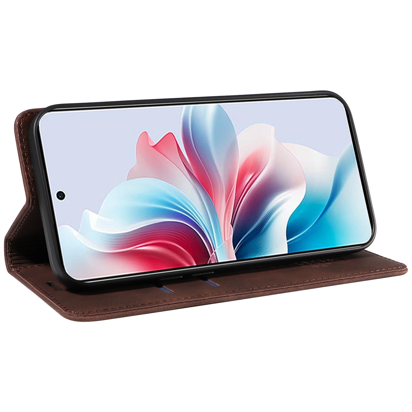 BETOPNICE 003 For Oppo Reno11 F 5G / F25 Pro 5G Case RFID Blocking Leather+TPU Wallet Phone Protector - Brown