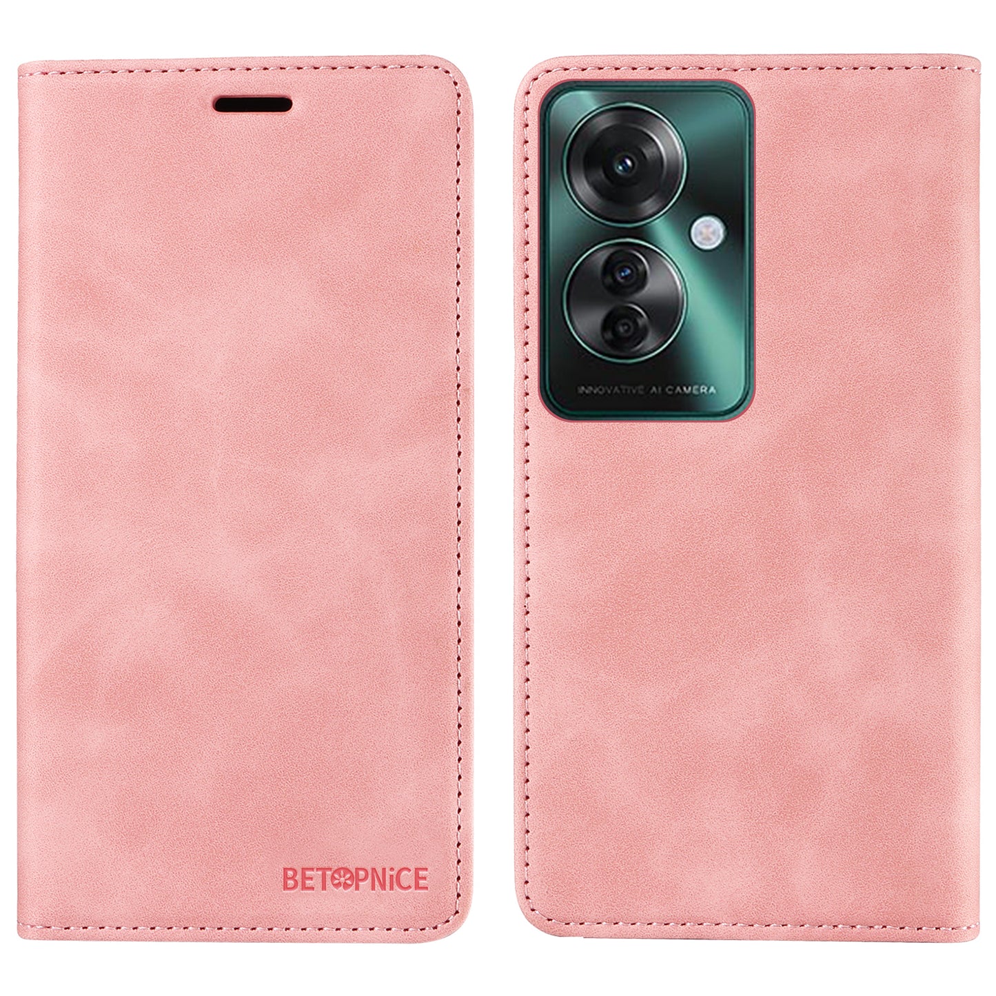 BETOPNICE 003 For Oppo Reno11 F 5G / F25 Pro 5G Case RFID Blocking Leather+TPU Wallet Phone Protector - Pink