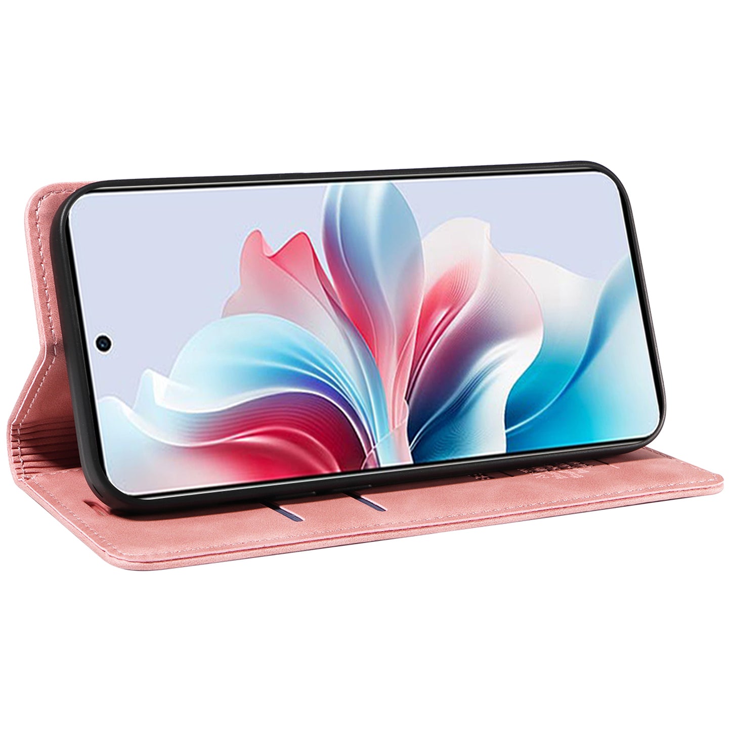 BETOPNICE 003 For Oppo Reno11 F 5G / F25 Pro 5G Case RFID Blocking Leather+TPU Wallet Phone Protector - Pink