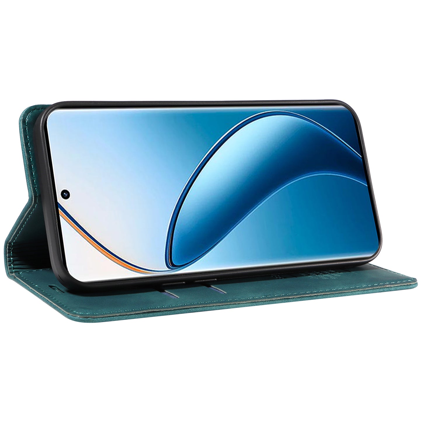 BETOPNICE 003 For Realme 12 Pro+ 5G / 12 Pro 5G Case PU+TPU Phone Protective Cover RFID Blocking Wallet - Green