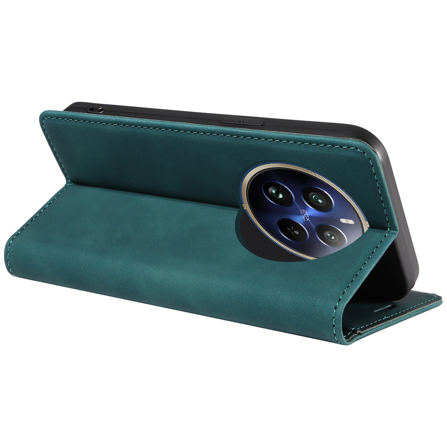 BETOPNICE 003 For Realme 12 Pro+ 5G / 12 Pro 5G Case PU+TPU Phone Protective Cover RFID Blocking Wallet - Green