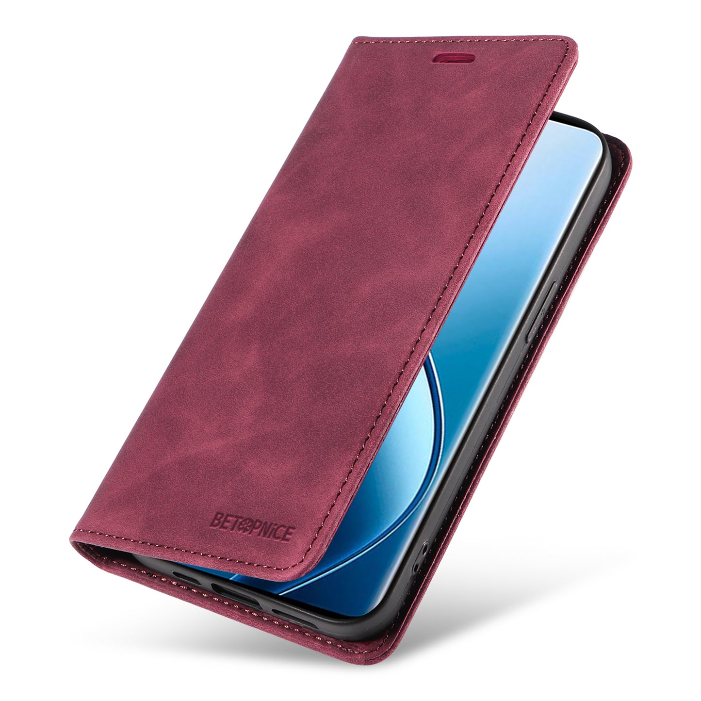 BETOPNICE 003 For Realme 12 Pro+ 5G / 12 Pro 5G Case PU+TPU Phone Protective Cover RFID Blocking Wallet - Red