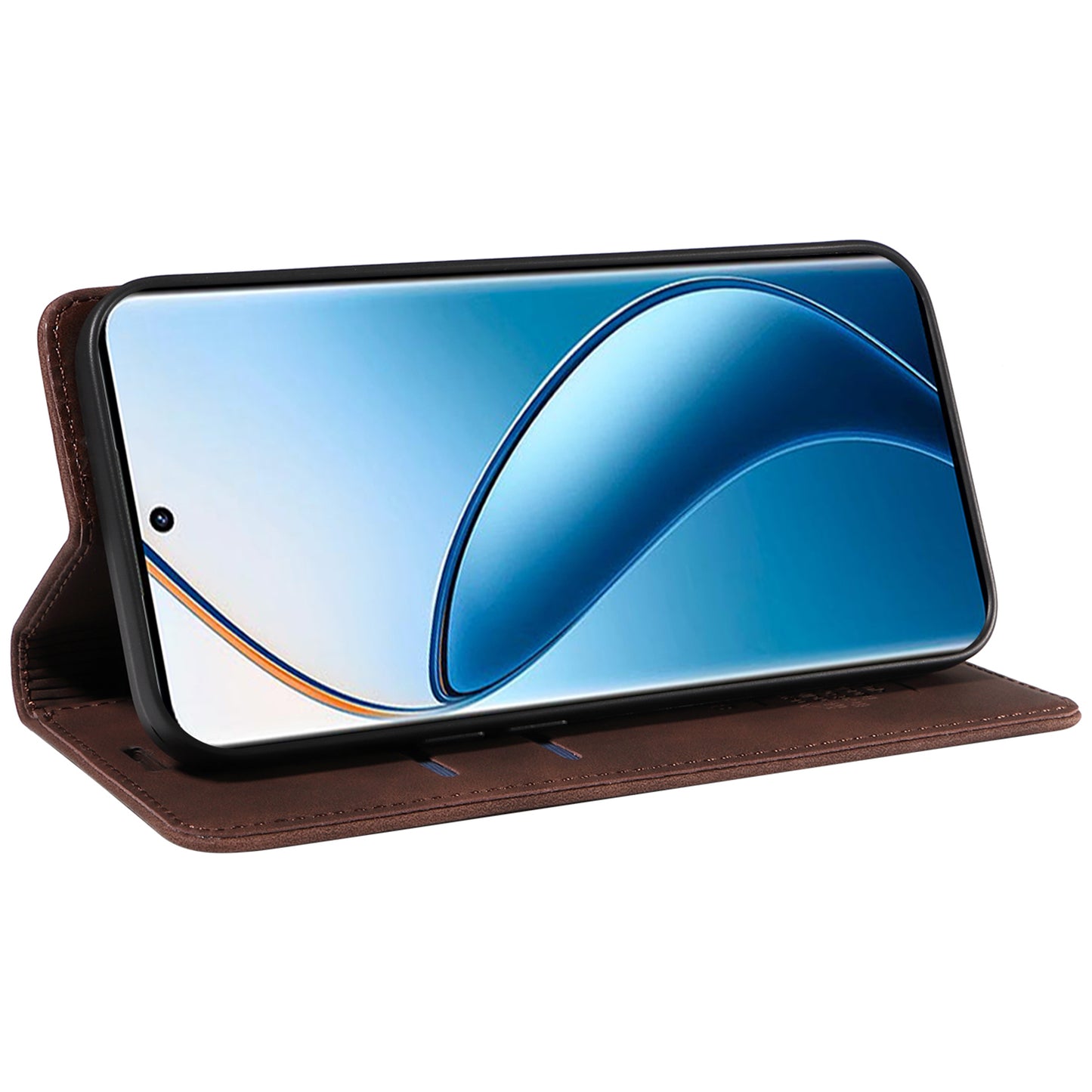 BETOPNICE 003 For Realme 12 Pro+ 5G / 12 Pro 5G Case PU+TPU Phone Protective Cover RFID Blocking Wallet - Brown