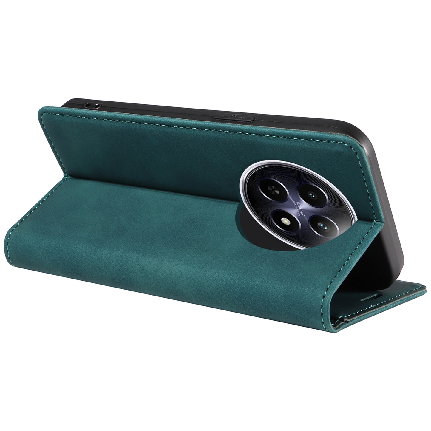 BETOPNICE 003 For Realme 12 Case RFID Blocking Wallet Drop-proof Phone Stand Cover - Green