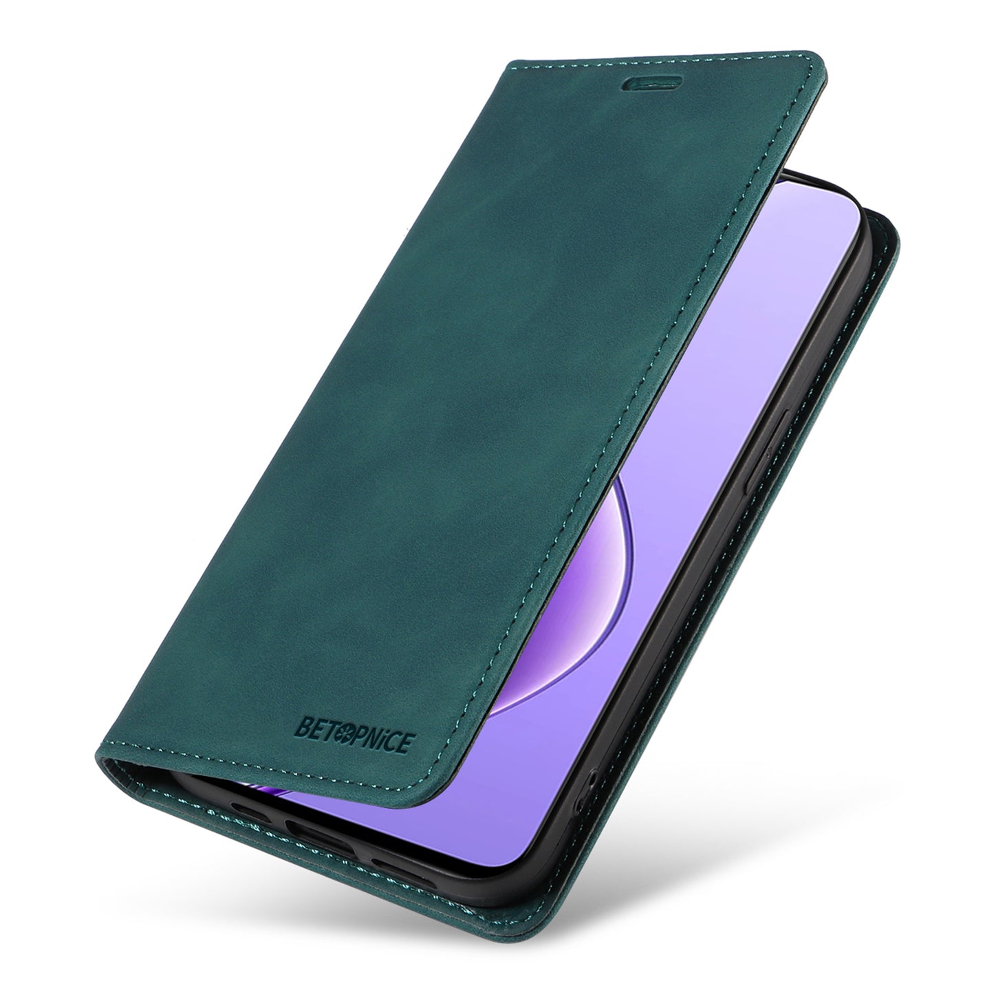 BETOPNICE 003 For Realme 12 Case RFID Blocking Wallet Drop-proof Phone Stand Cover - Green