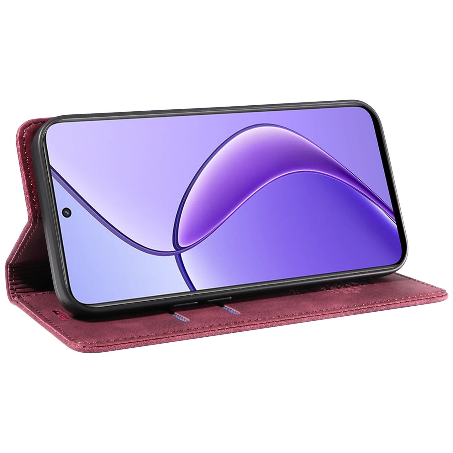 BETOPNICE 003 For Realme 12 Case RFID Blocking Wallet Drop-proof Phone Stand Cover - Red