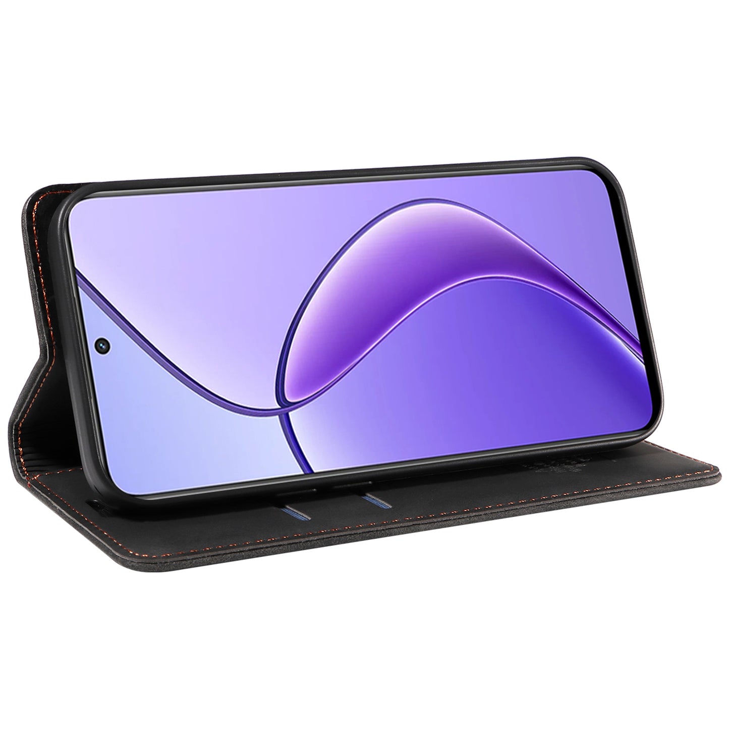 BETOPNICE 003 For Realme 12 Case RFID Blocking Wallet Drop-proof Phone Stand Cover - Black