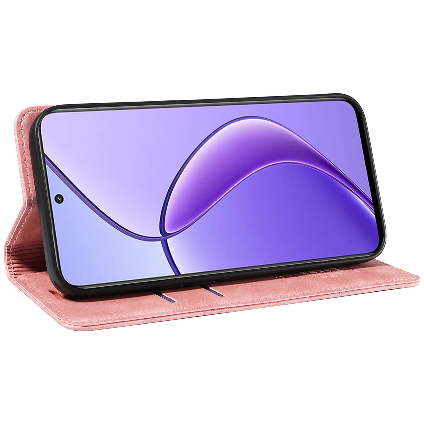 BETOPNICE 003 For Realme 12 Case RFID Blocking Wallet Drop-proof Phone Stand Cover - Pink