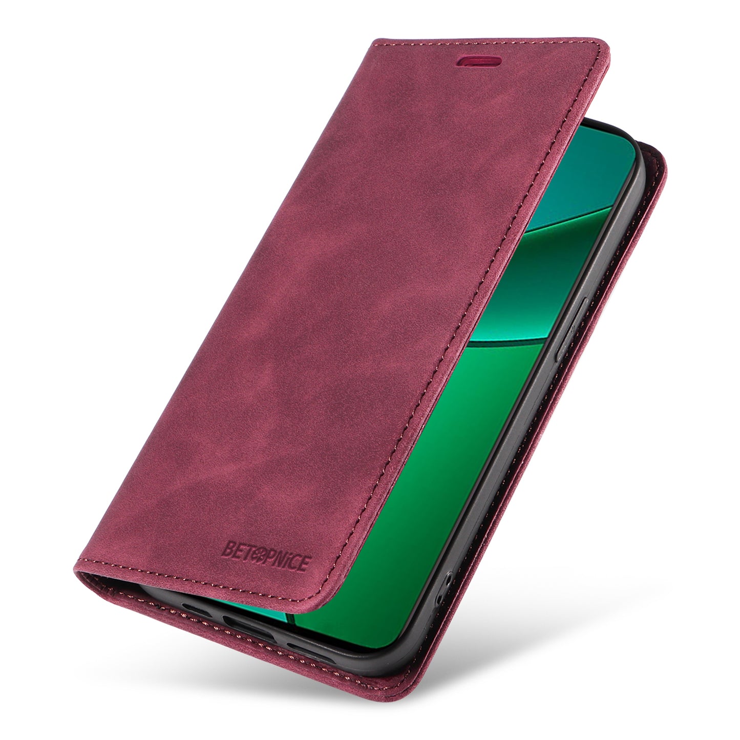 BETOPNICE 003 For Realme 12+ 5G / Narzo 70 Pro 5G Magnetic Case Card Slots RFID Blocking Phone Cover - Red