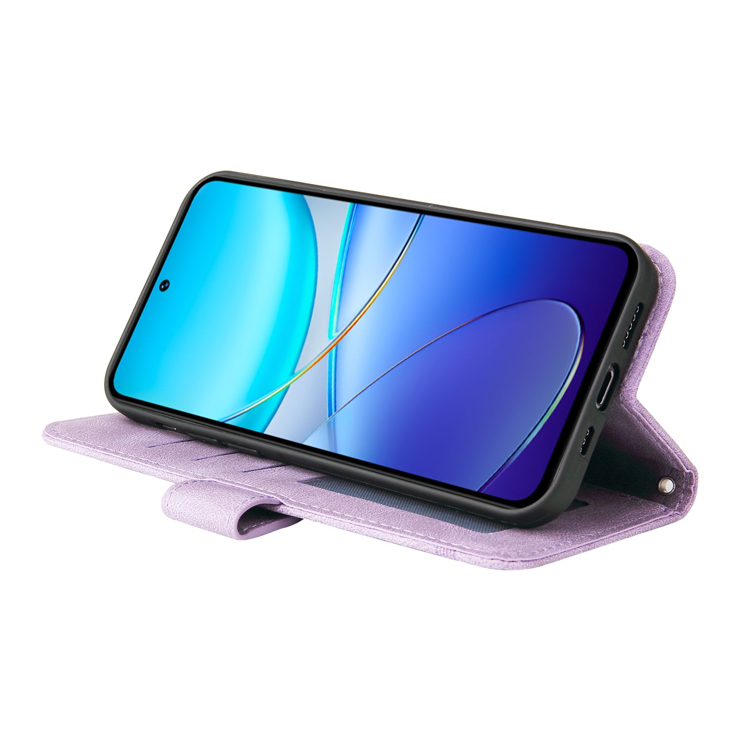 For vivo Y200e 5G / Y100 5G (Indonesia) / T3 5G (India) / V30 Lite 5G (India) Skin-touch Case Imprinted with Lines - Purple