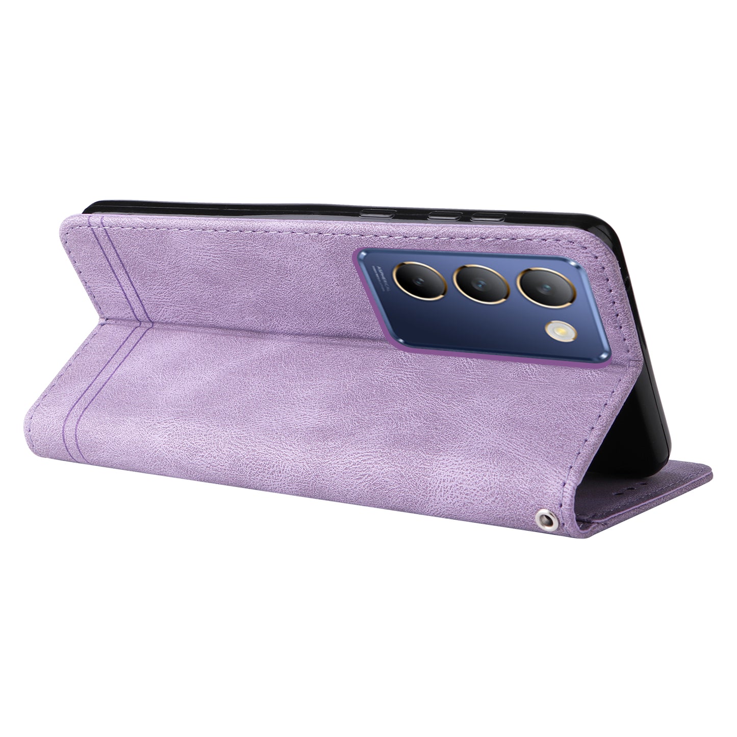 For vivo Y200e 5G / Y100 5G (Indonesia) / T3 5G (India) / V30 Lite 5G (India) Skin-touch Case Imprinted with Lines - Purple