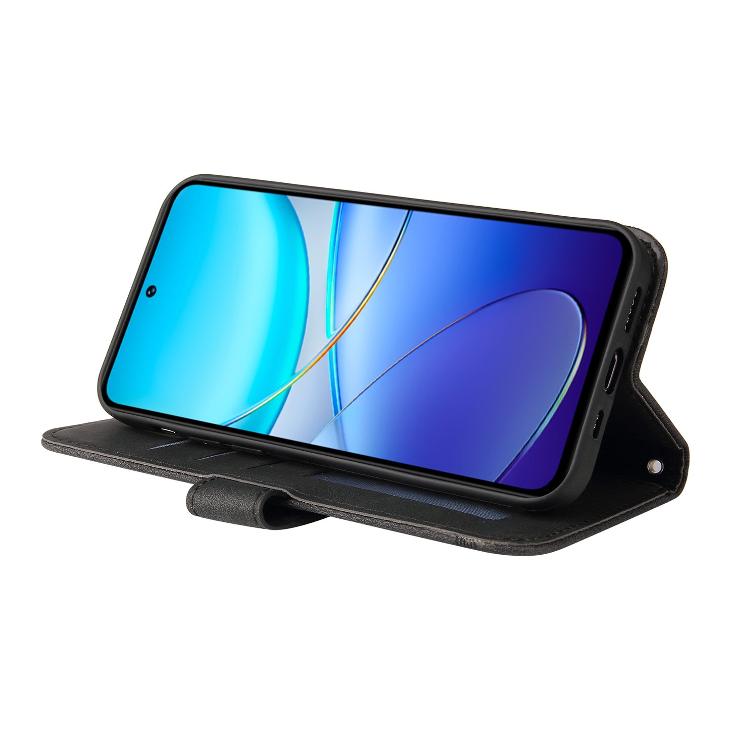 For vivo Y200e 5G / Y100 5G (Indonesia) / T3 5G (India) / V30 Lite 5G (India) Skin-touch Case Imprinted with Lines - Black