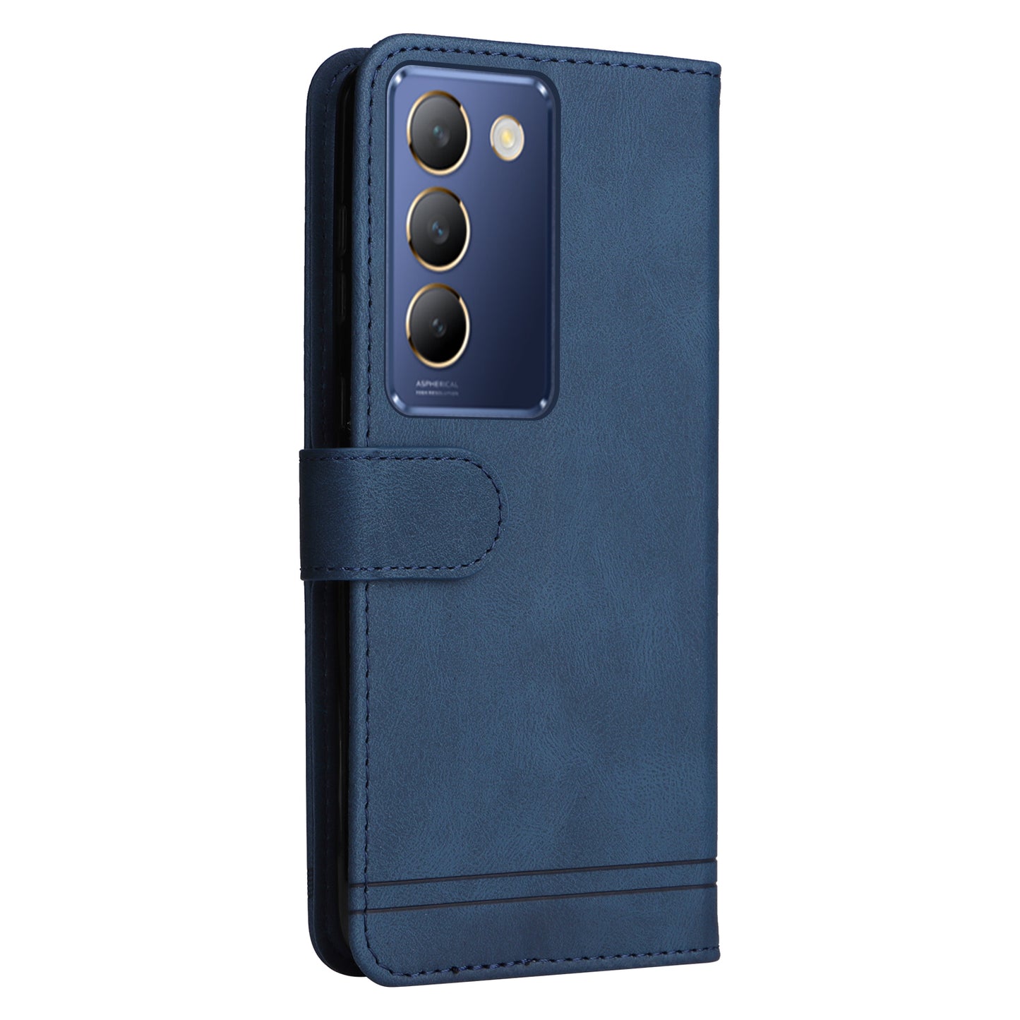 For vivo Y200e 5G / Y100 5G (Indonesia) / T3 5G (India) / V30 Lite 5G (India) Skin-touch Case Imprinted with Lines - Blue