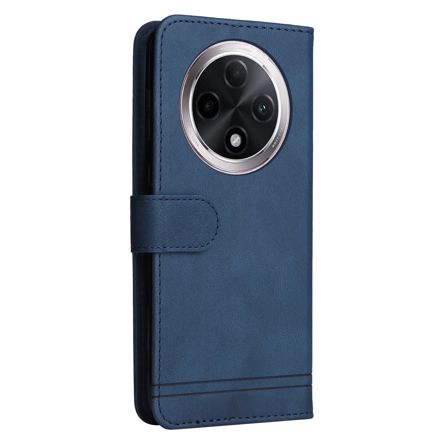 For Oppo A3 Pro 5G Magnetic Case Skin-touch Touch Stand Phone Cover - Blue