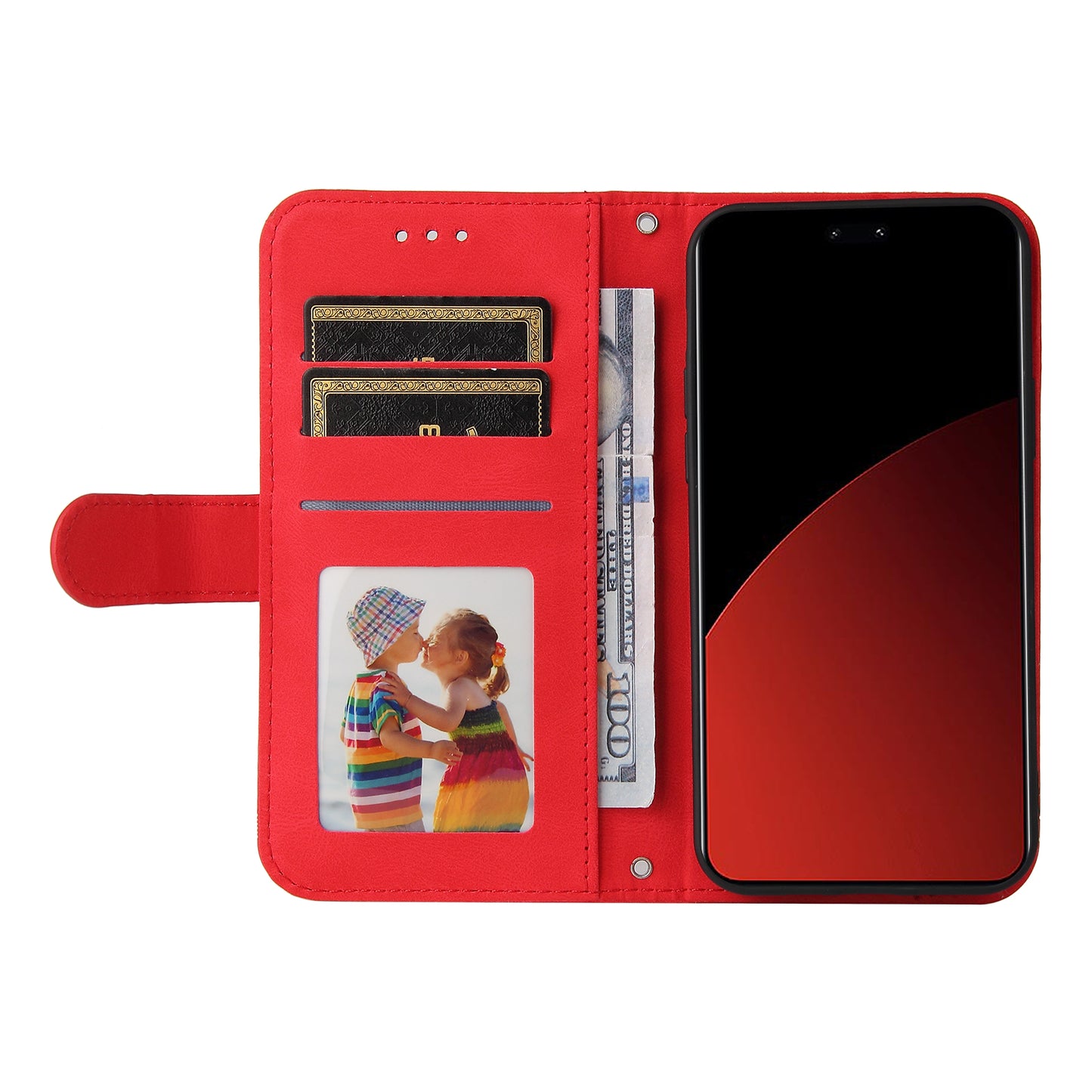 For Xiaomi Civi 4 Pro 5G Case Skin-touch Leather Wallet Flip Phone Cover - Red