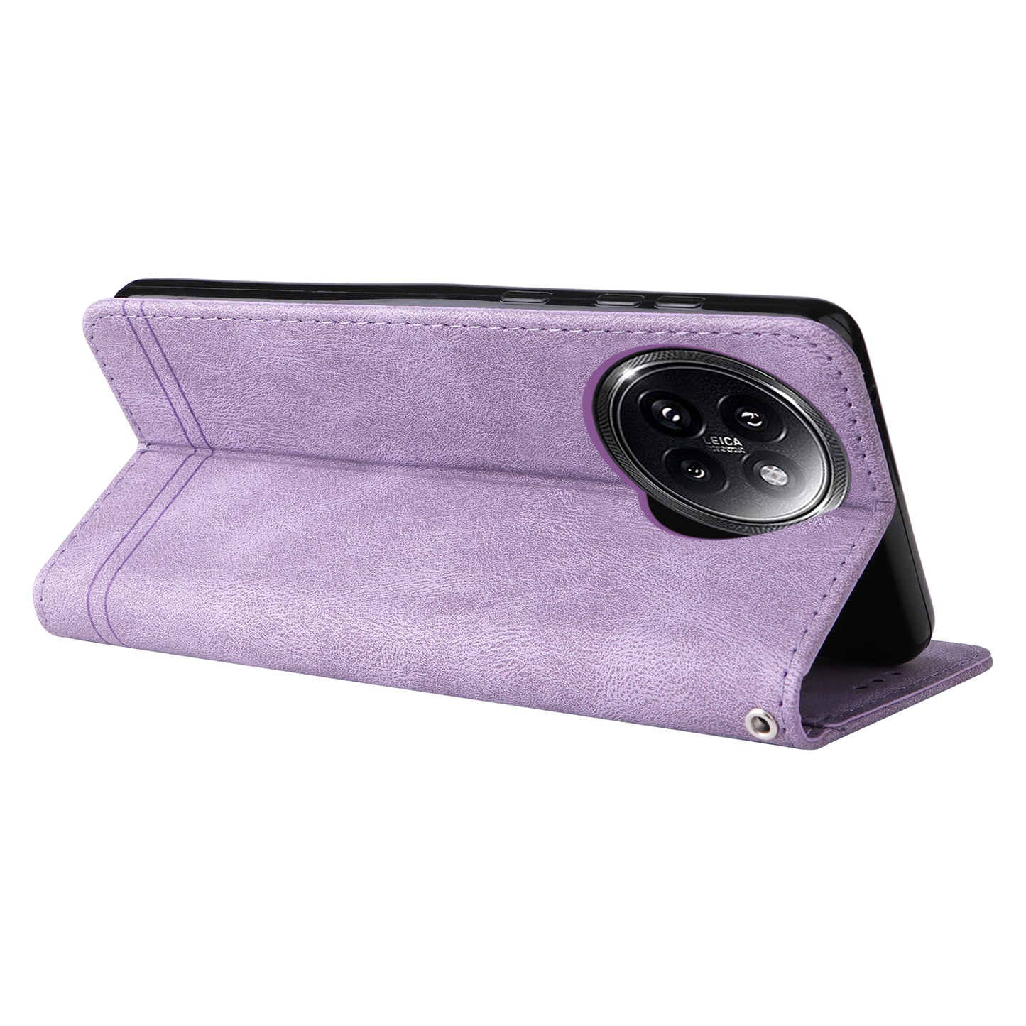 For Xiaomi Civi 4 Pro 5G Case Skin-touch Leather Wallet Flip Phone Cover - Purple