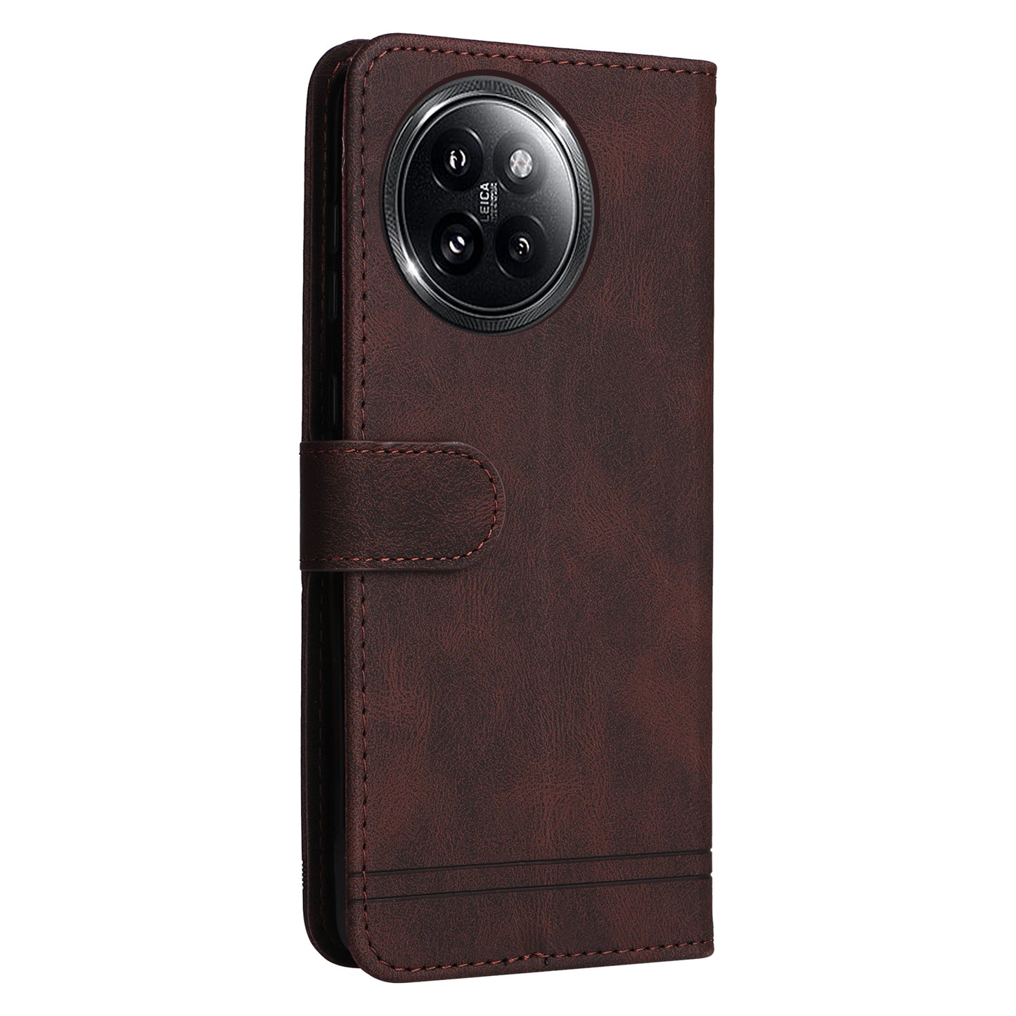 For Xiaomi Civi 4 Pro 5G Case Skin-touch Leather Wallet Flip Phone Cover - Brown