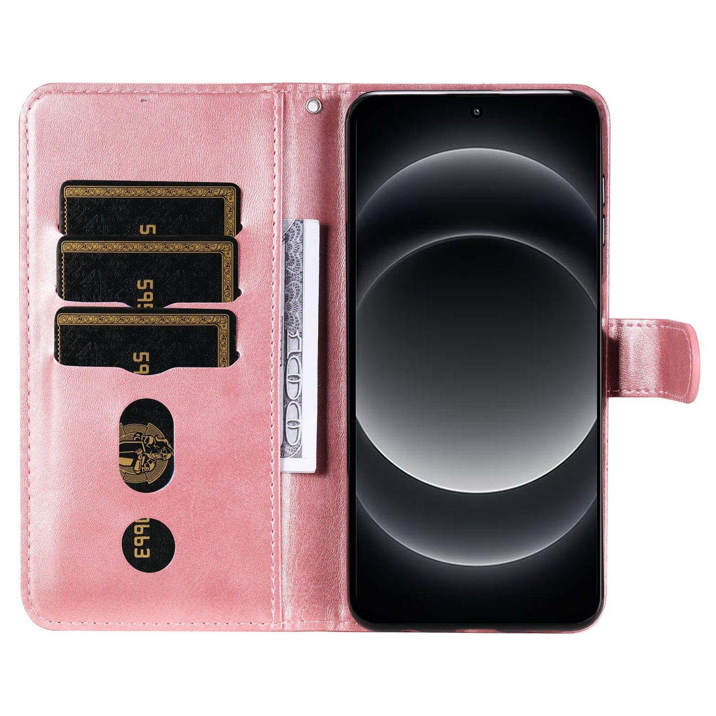 For Xiaomi 14 Ultra Case Calf Texture Zipper Wallet PU Leather Protective Phone Cover - Pink