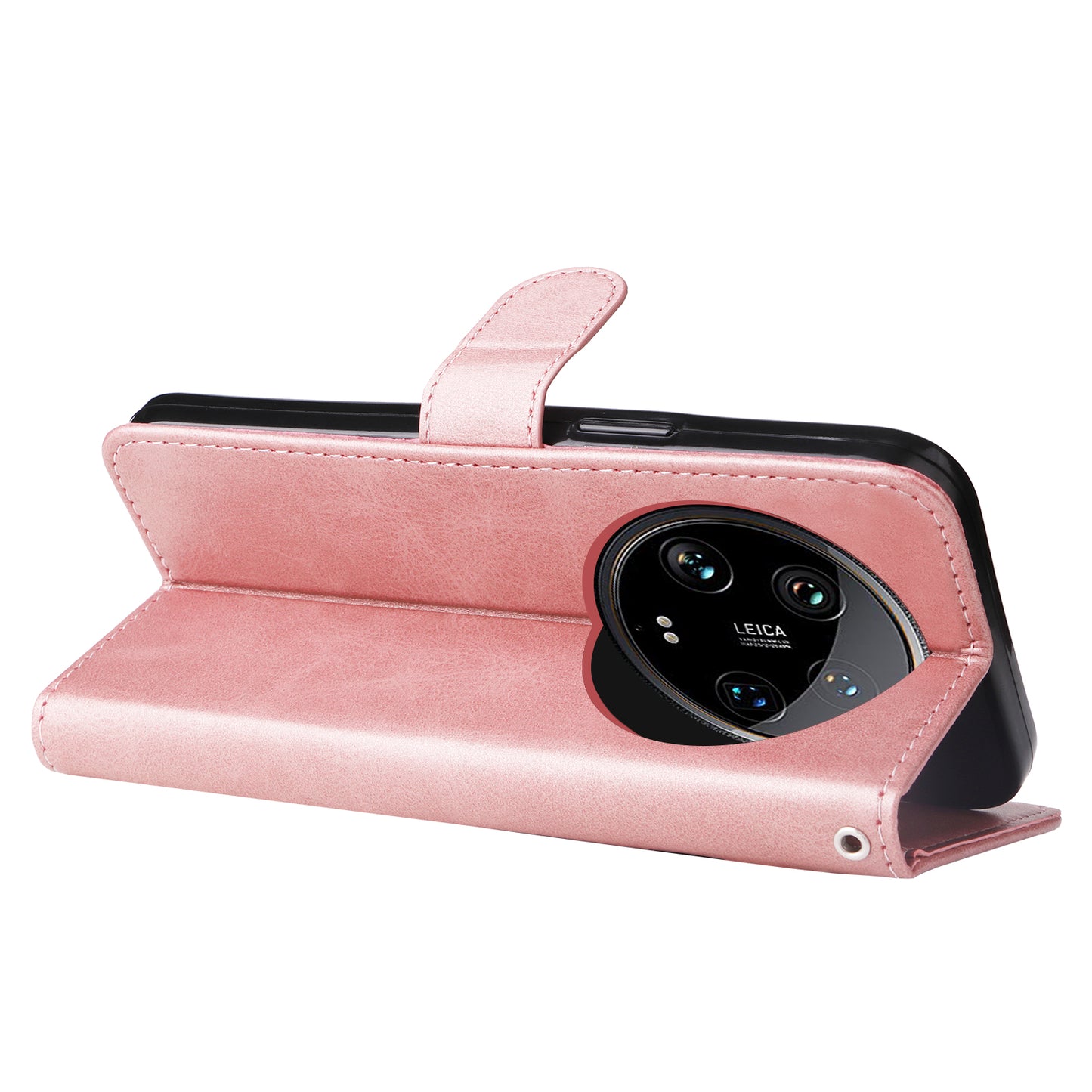 For Xiaomi 14 Ultra Case Calf Texture Zipper Wallet PU Leather Protective Phone Cover - Pink