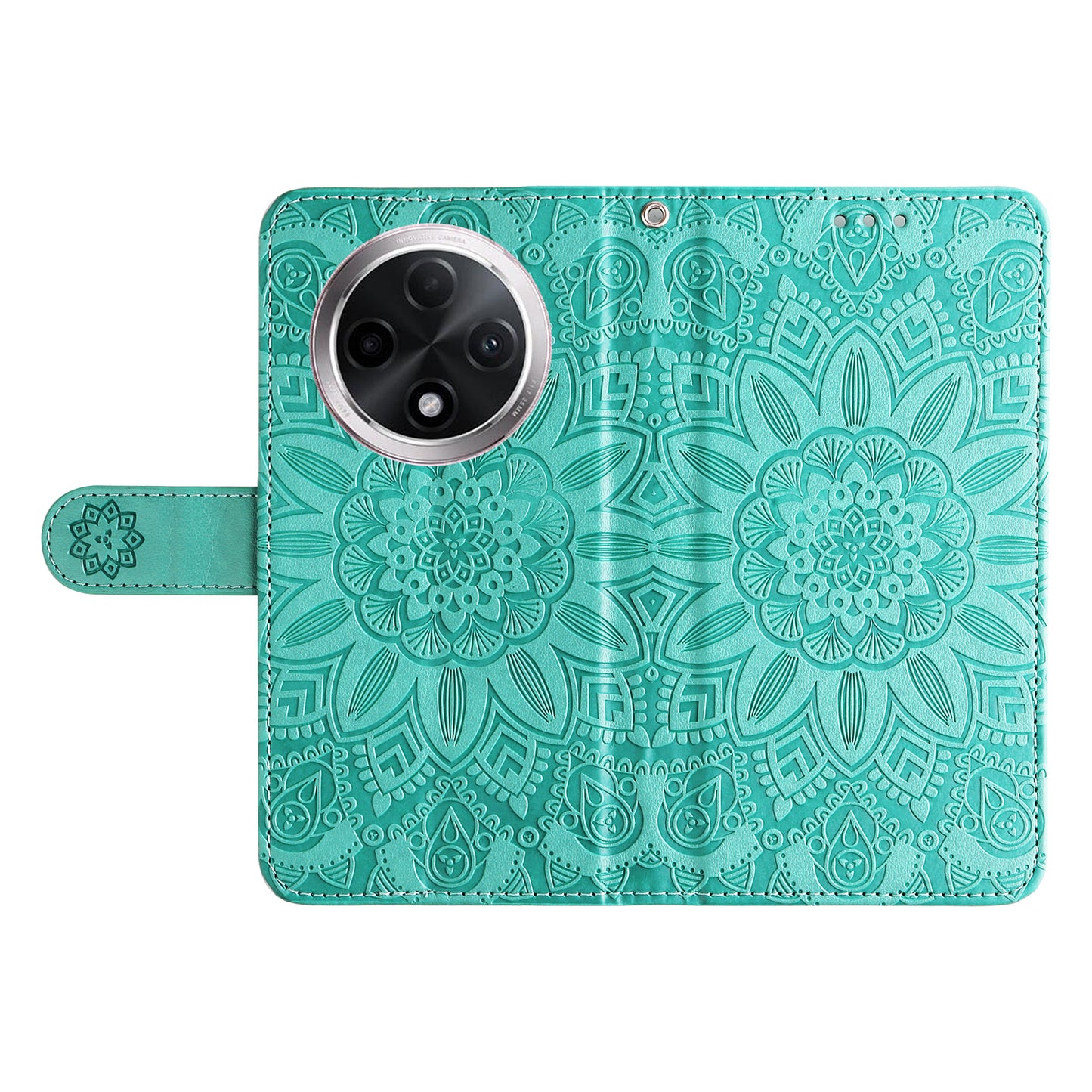 For Oppo A3 Pro 5G Case Imprinted PU Leather Wallet Magnetic Clasp Phone Cover - Green