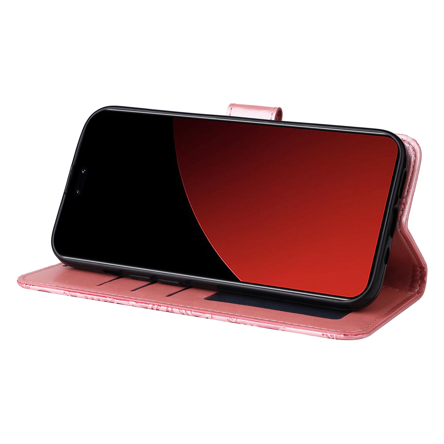 For Xiaomi Civi 4 Pro 5G Case Imprinted Sunflower Wallet Style Smart Phone Cover - Pink