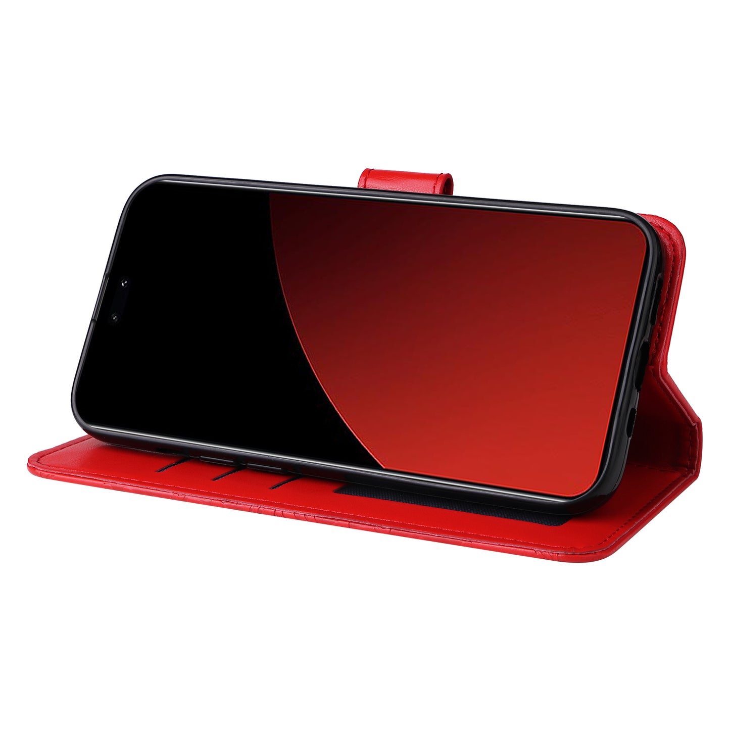 For Xiaomi Civi 4 Pro 5G Case Imprinted Sunflower Wallet Style Smart Phone Cover - Red