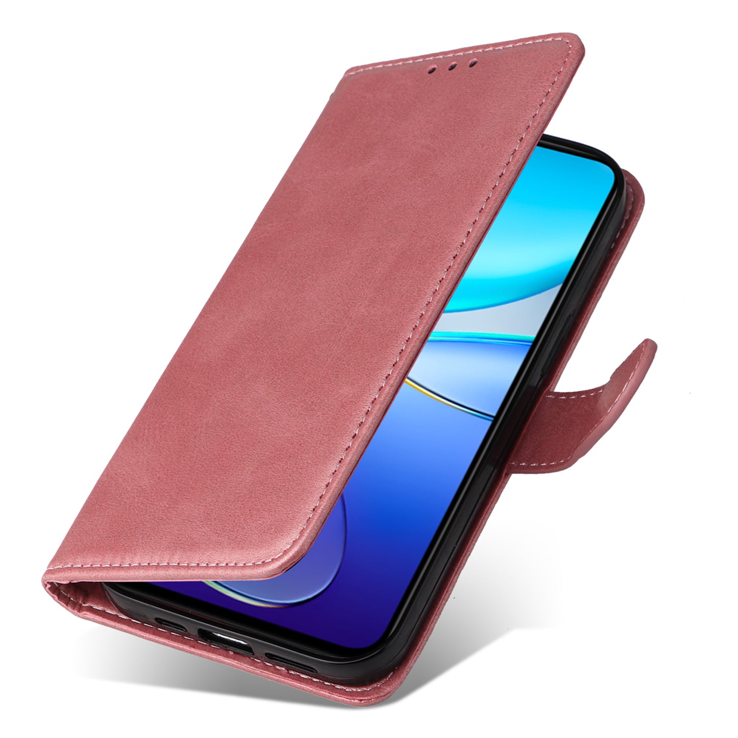 For vivo Y100 5G (Indonesia) / Y200e 5G / T3 5G (India) / V30 Lite 5G (India) Magnetic Case Leather Viewing Stand Phone Cover - Pink