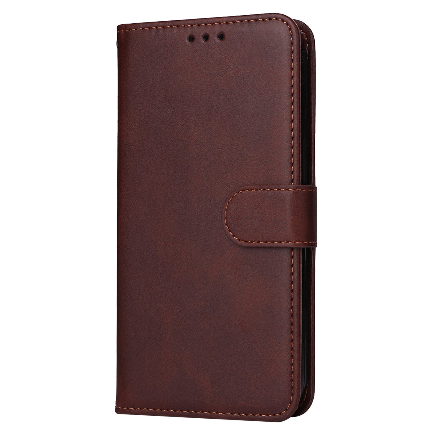 For Oppo A3 Pro 5G Case Leather Viewing Stand Mobile Phone Cover with Wrist Strap - Brown