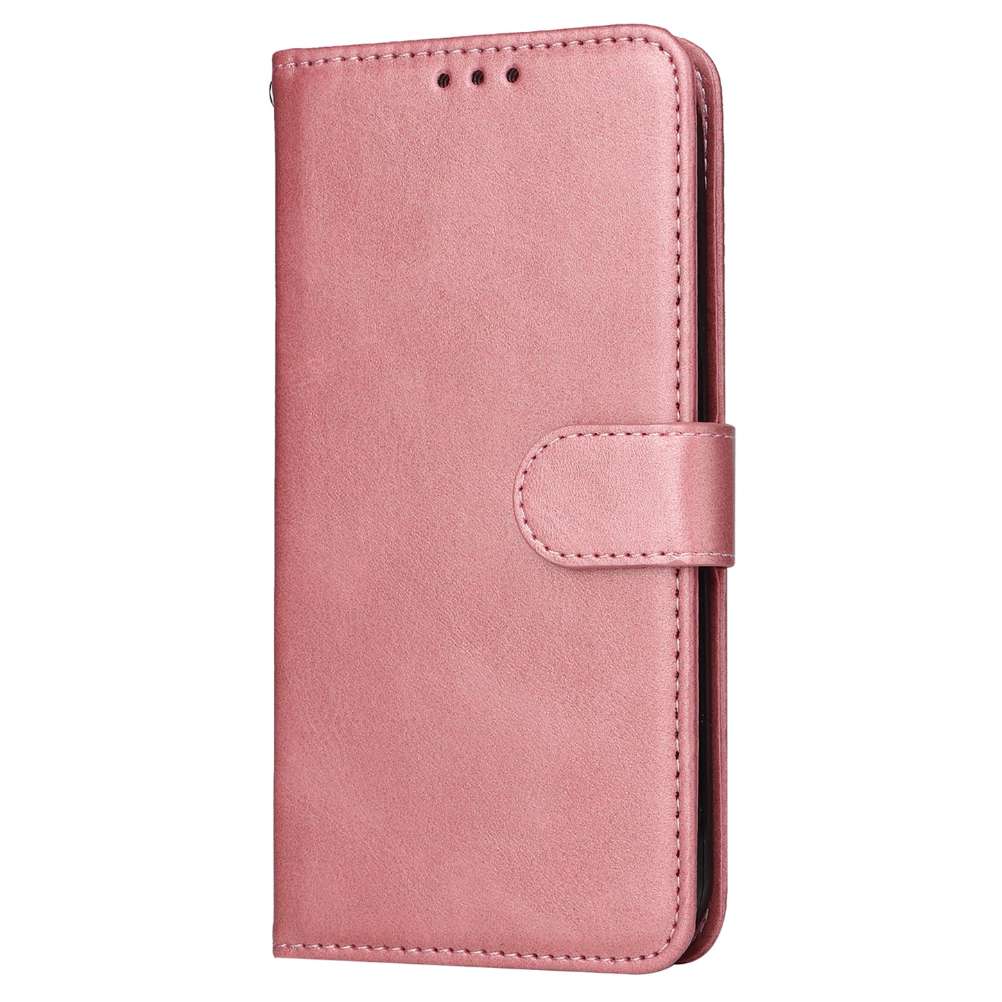 For Oppo A3 Pro 5G Case Leather Viewing Stand Mobile Phone Cover with Wrist Strap - Pink