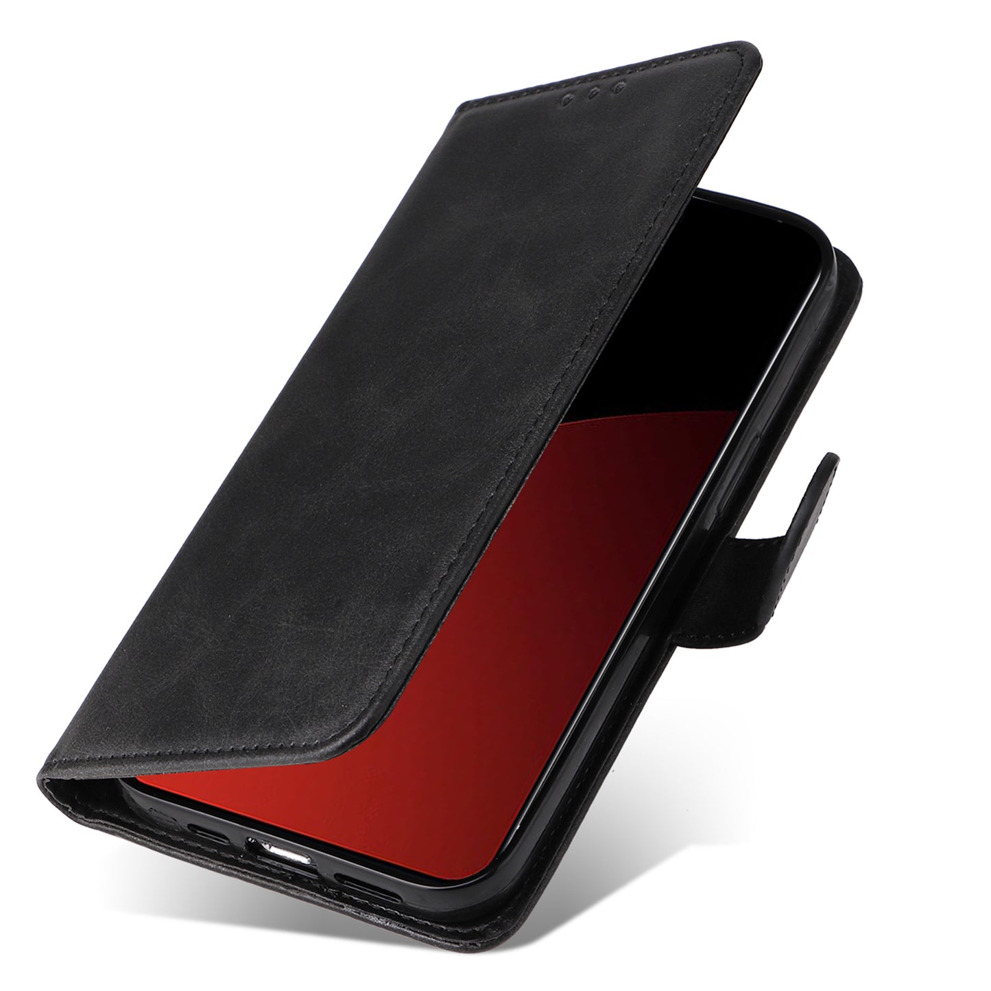 For Xiaomi Civi 4 Pro 5G Case 3 Slots Holder Leather Phone Wallet Cover with Hand Strap - Black